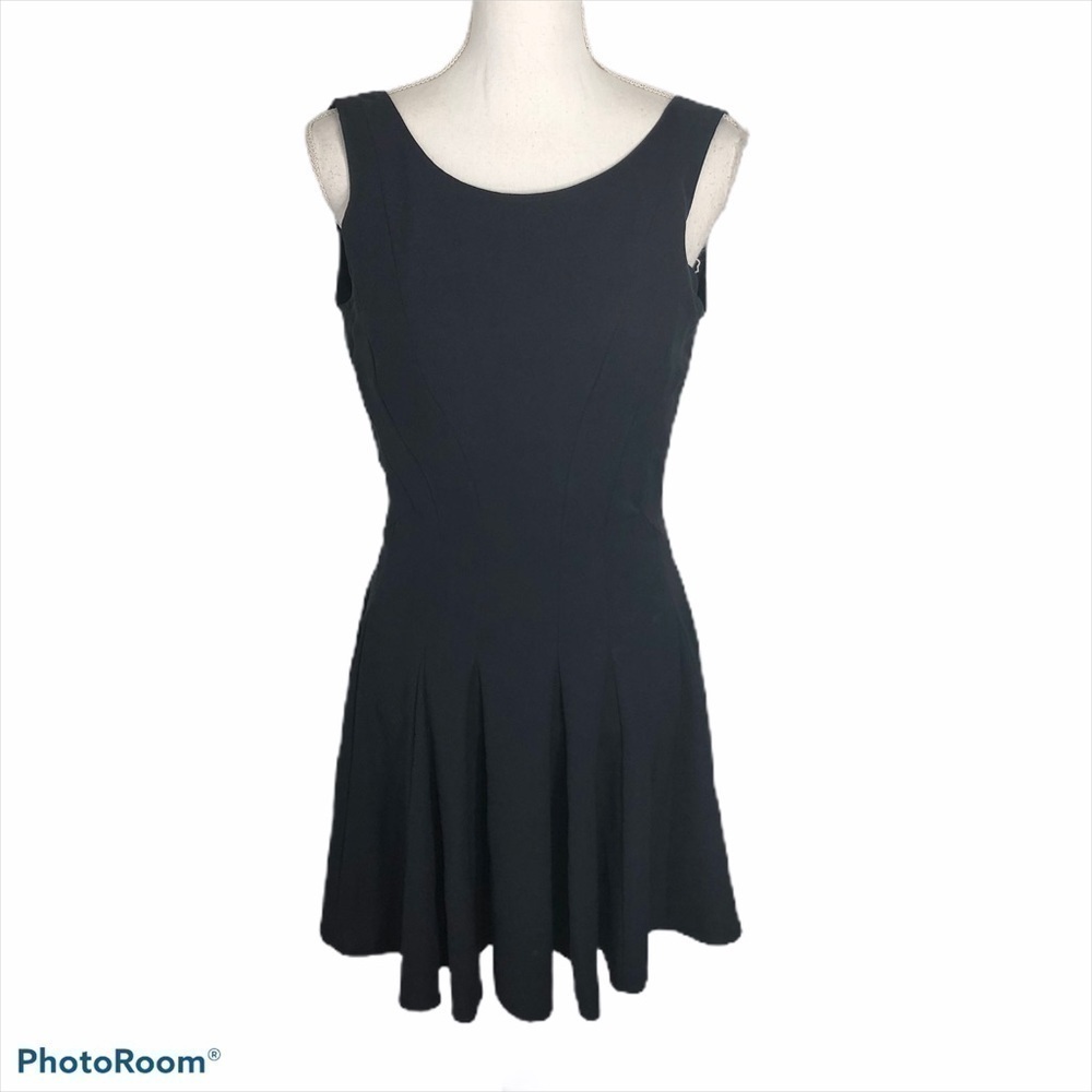 Theory Navy Blue Fit & Flare Dress Sz 4 Midi Women